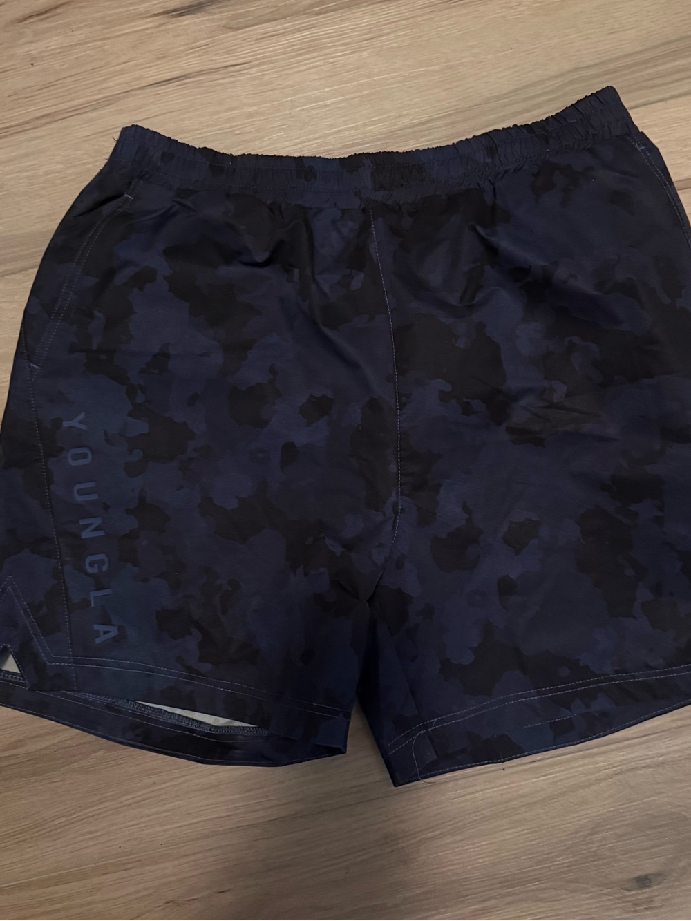 YoungLA Dark Blue Camo Athletic Shorts